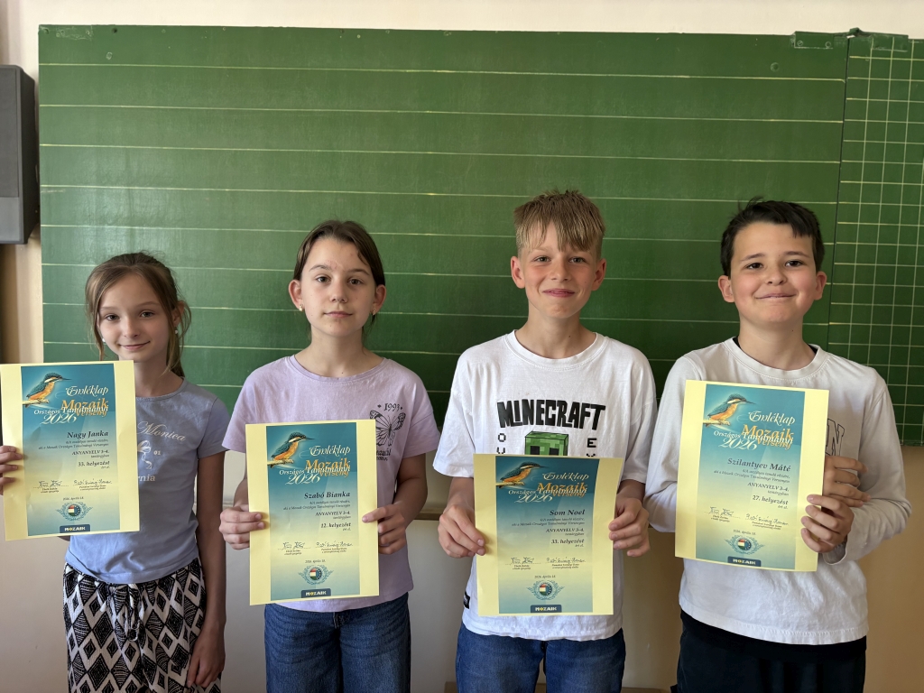 Gönczys eredmények a Mozaik Országos Internetes Tanulmányi Versenyen