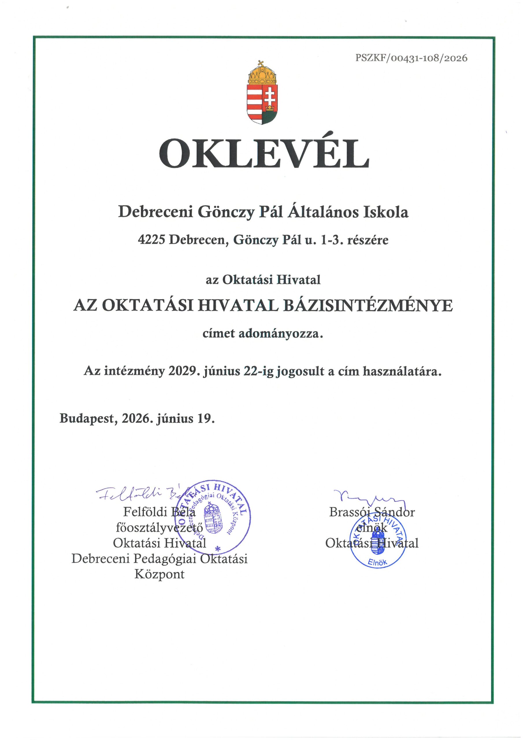 Oklevél